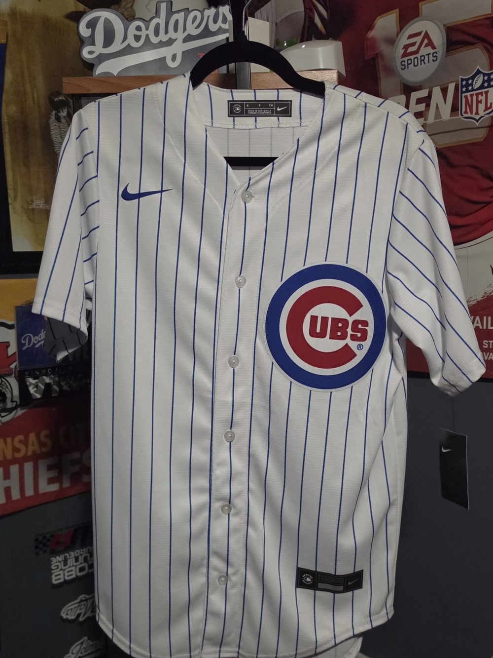 Nike Chicago Cubs White Pinstripe Baseball Jersey